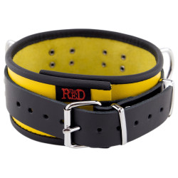 The Red Collier en cuir 3 Anneaux D Jaune-Noir